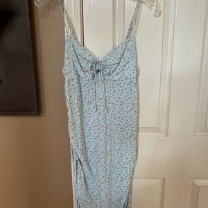 Cotton Candy Blue Floral Dress